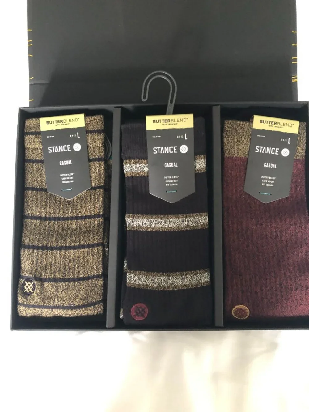 Stance McGregor Butter Blend 3 Pack Socks Gift Box Size L
